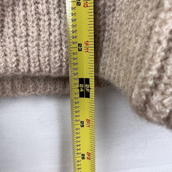 TopShop Women’s Beige Knit V Neck Sweater Balloon Sleeves Size 12 - Picture 7 of 9